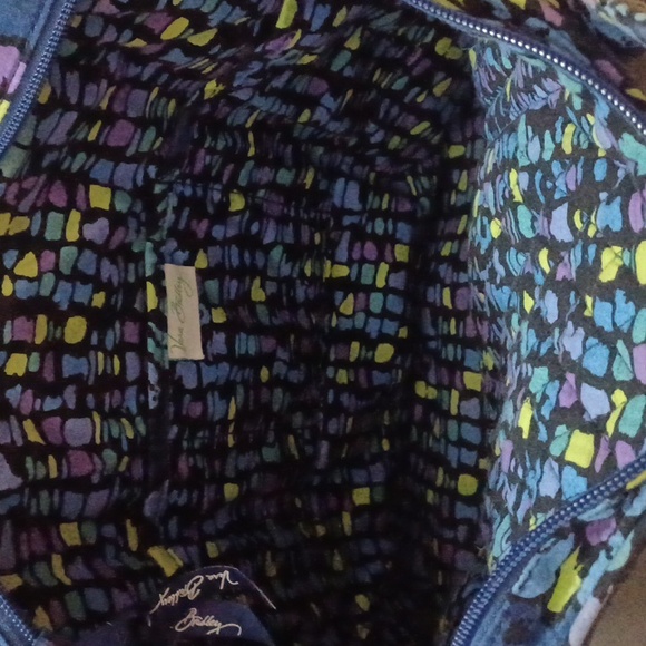 Vera Bradley Glenna tote large shoulder bag indigo pop blue - Picture 2 of 6